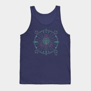 Green & Purple Evil Eye Mandala Tank Top